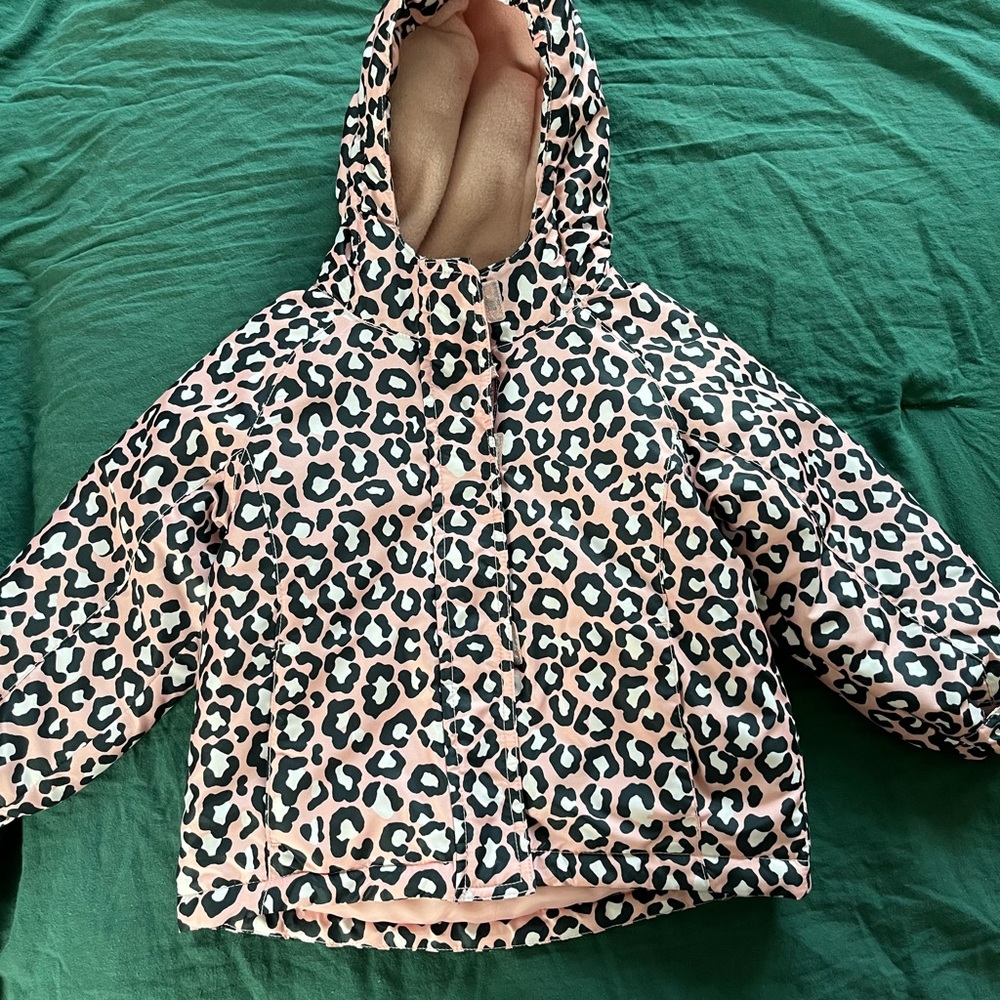 The Children's Place Pink Leopard Puffer Jacket